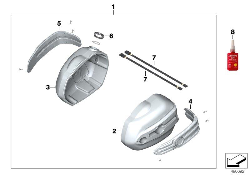 Diagram Cylinder head covers Machined for your BMW R nineT Pure  