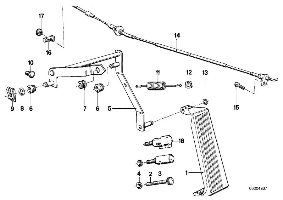 Diagram Accelerator PEDAL/BOWDEN cable for your 2006 BMW X3  3.0i 