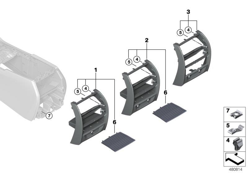 Diagram Mounting parts, center console, rear for your 2023 BMW X3  30eX 