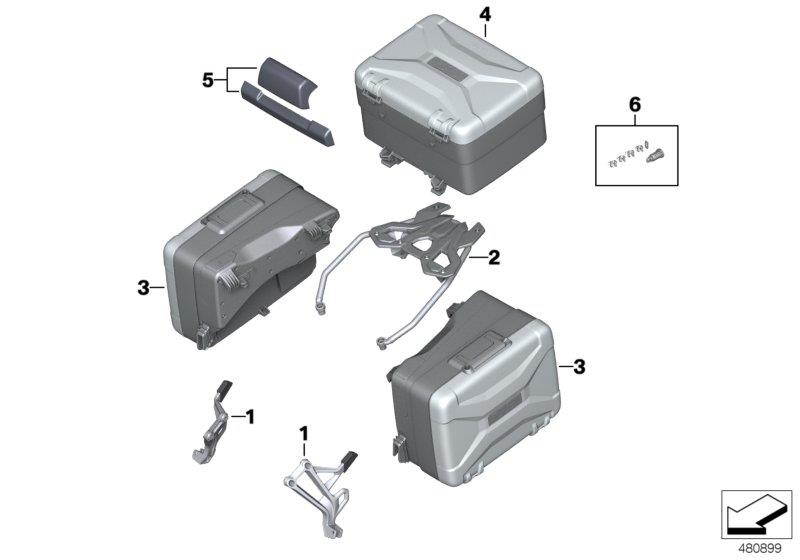 Diagram Luggage system Vario for your 2010 BMW K1300S   