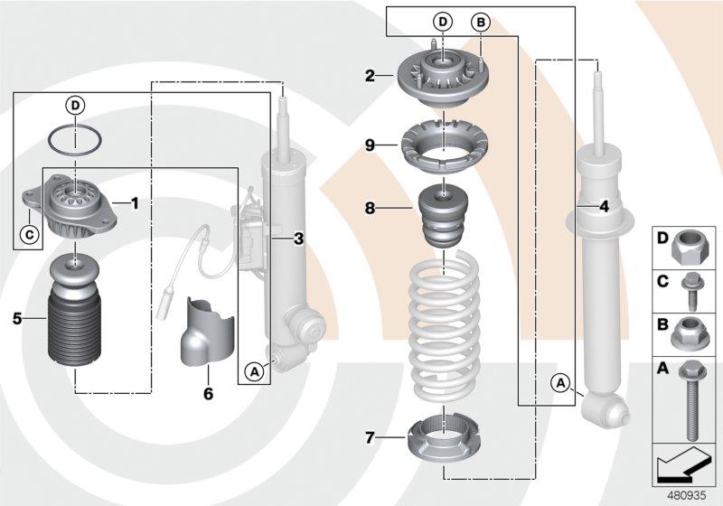 Diagram Installation kit support bearing for your BMW