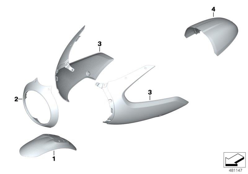 Diagram Painted parts YNB5 light-white unicolor for your 2013 BMW K1600GTL Exclusive   