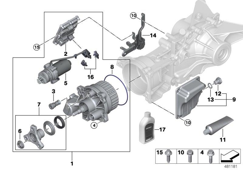 Diagram Rear axle diff.sep.comp.hang on clutch for your BMW