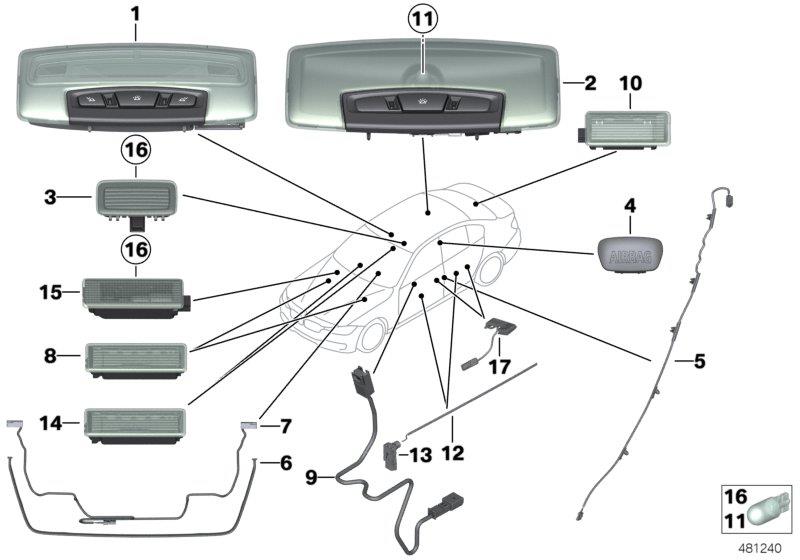 Diagram Various lamps for your 1994 BMW 320i   
