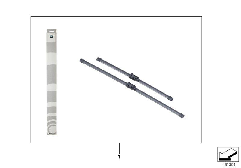 Diagram Set of wiper blades for your BMW 330i  