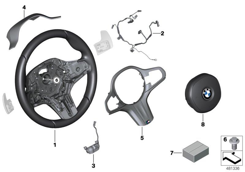 Diagram M Sp. st. wh. airbag multif./paddles for your 2020 BMW 530i   