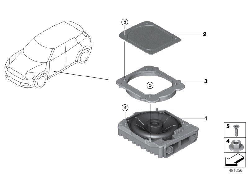 Diagram Components central bass for your MINI