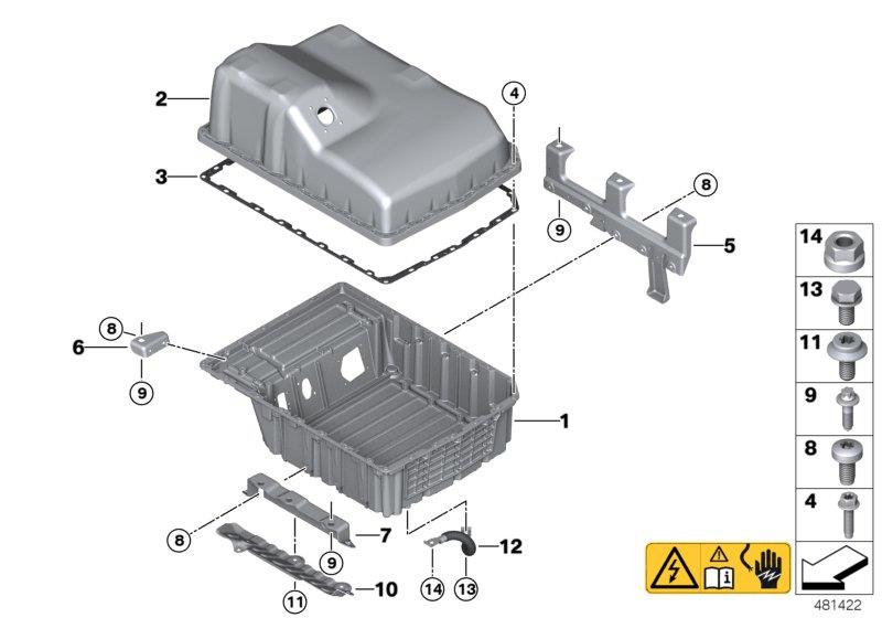 Diagram High-voltage battery housing for your MINI