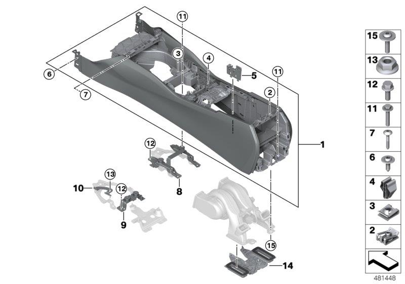 Diagram Center console for your 2010 BMW M6   