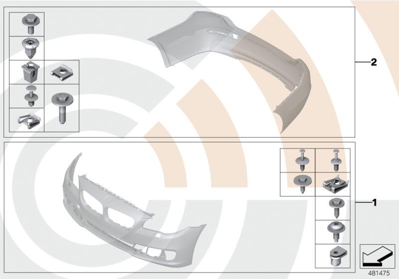 Diagram Installation kit, bumper for your 2014 BMW 640iX   