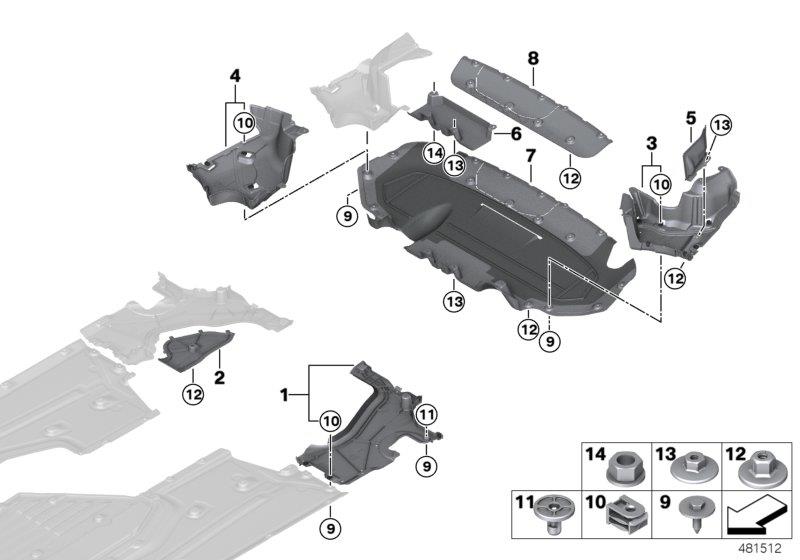 Diagram Underbody paneling, rear for your BMW X2  