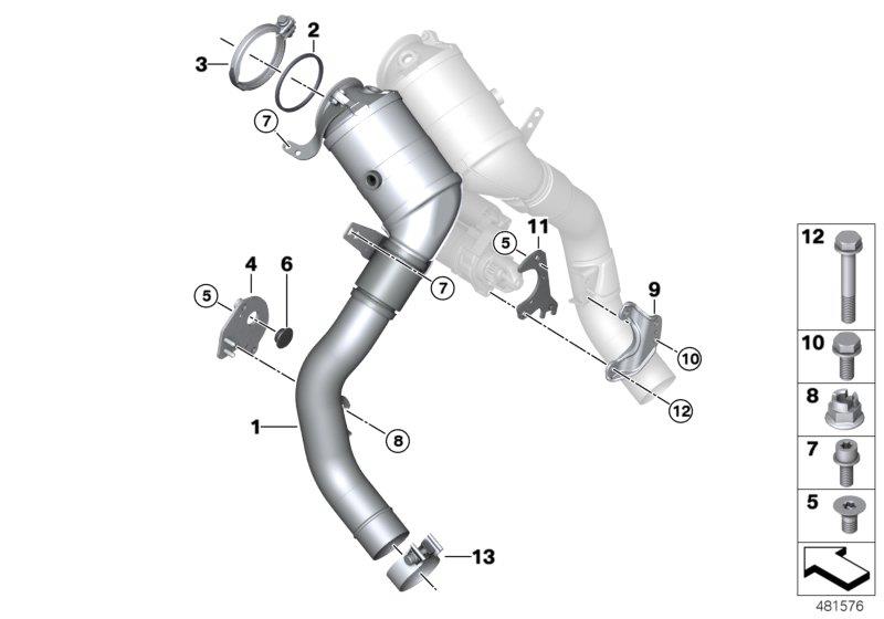 Diagram Engine-side catalytic converter for your BMW