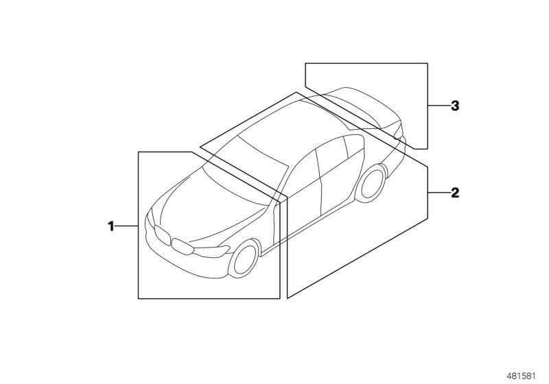 Le diagramme Diverses plaques indicatrices pour votre BMW 640iX  