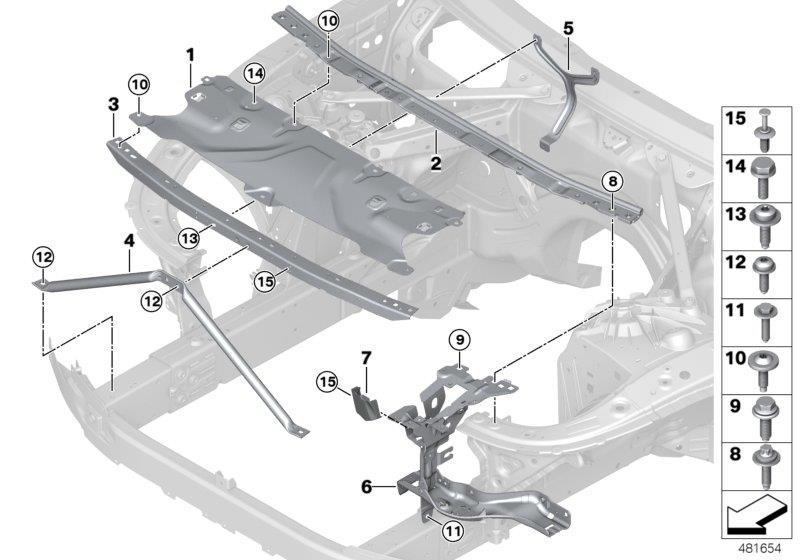 Diagram FRONT PANEL for your BMW 530i  