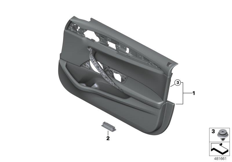 Diagram Door trim panel, front for your 2023 BMW X3  30eX 