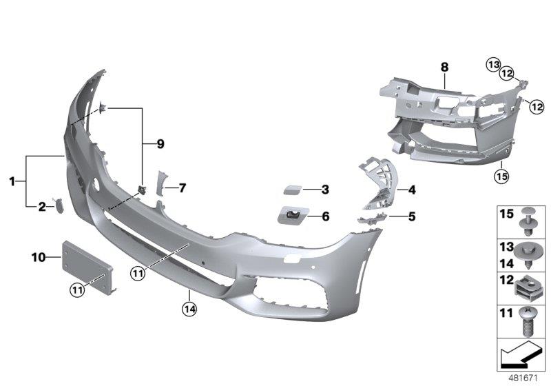 Diagram M Trim, front for your 2019 BMW 540i   