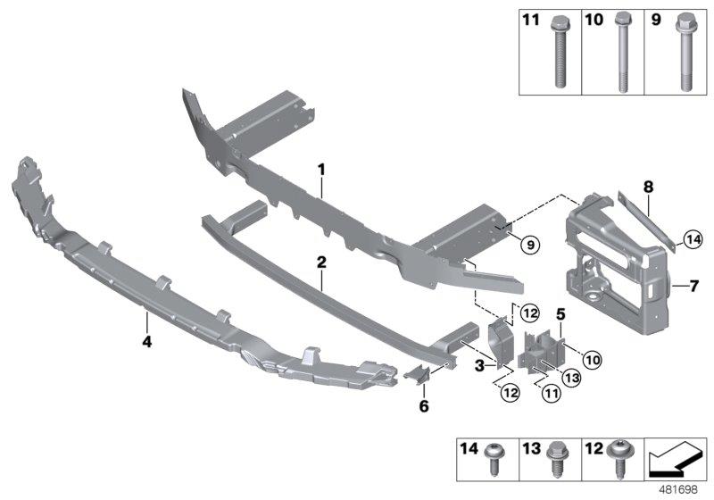 Diagram Carrier, front for your BMW X3  