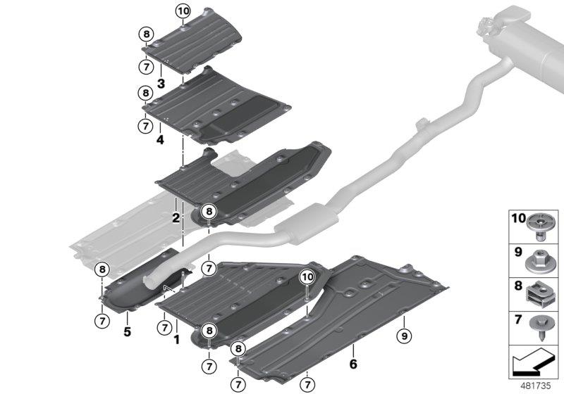 Diagram Underfloor coating for your 2012 BMW M6   