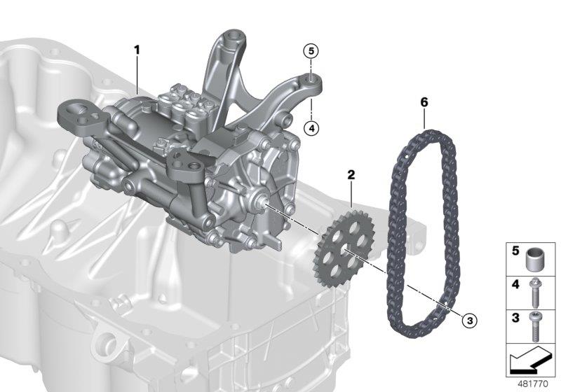 Diagram Lubrication system/Oil pump with drive for your MINI