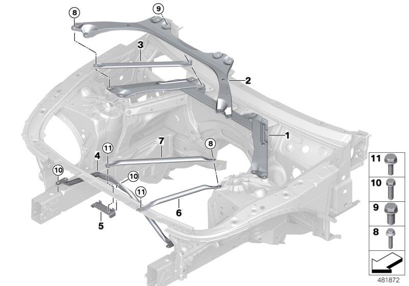 Diagram Reinforcement for body, front for your 2023 BMW 530e Sedan  