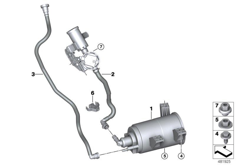 Diagram Activated Charcoal Filter/FUEL VENTILAT for your 2010 BMW M6   