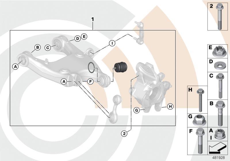 Diagram Repair kit for ball joint for your 2016 BMW 535i Sedan  