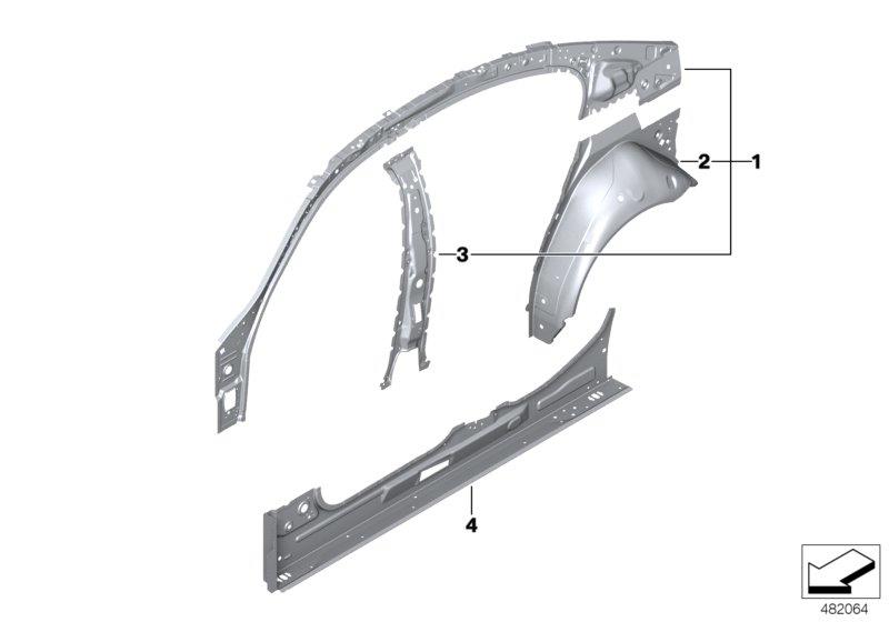 Diagram Side frame section, inner for your BMW M6  