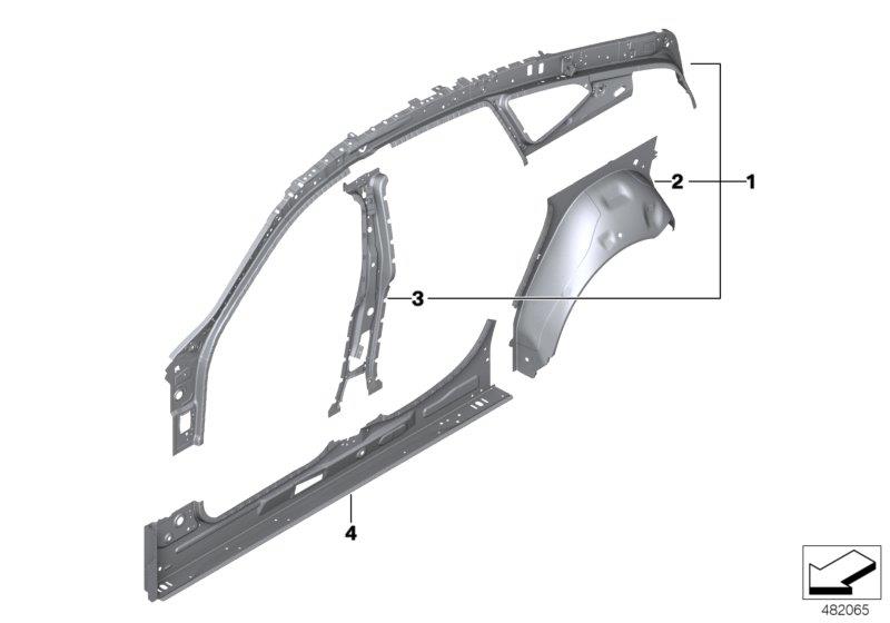 Diagram Side frame section, inner for your 2012 BMW M6   