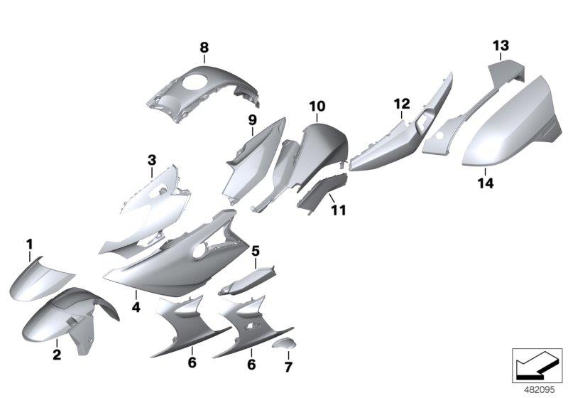 Diagram Painted parts WH03 blue planet met.paint for your 2016 BMW R1200RT   