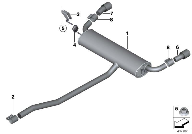 Diagram Exhaust system, rear for your MINI