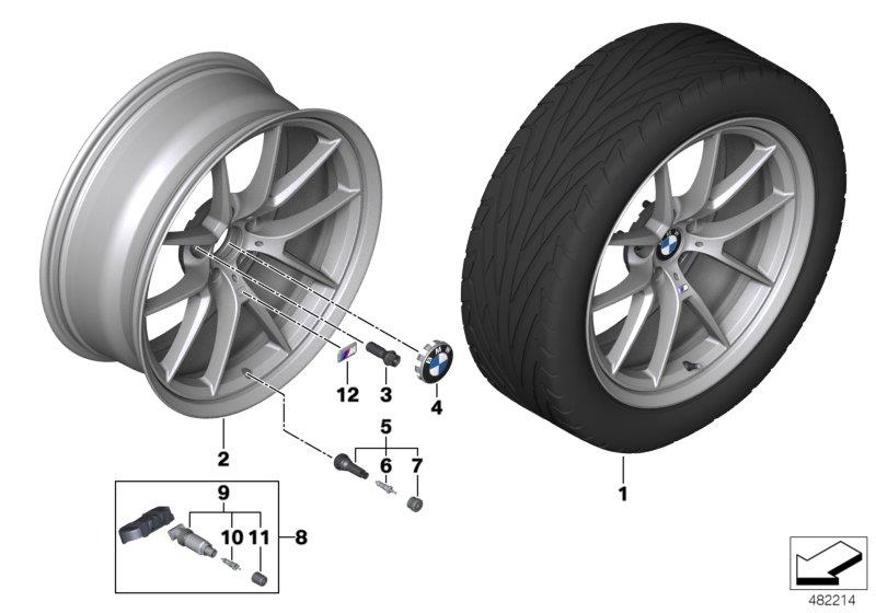Diagram BMW LA wheel Y-spoke 763M for your 2018 BMW M3   