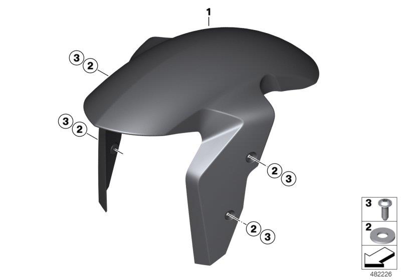 Diagram HP Carbon wheel cover, front for your 2016 BMW S1000RR   