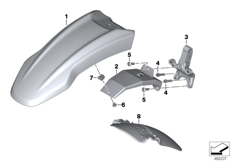 Diagram Front wheel cover for your 2019 BMW R nineT Racer   