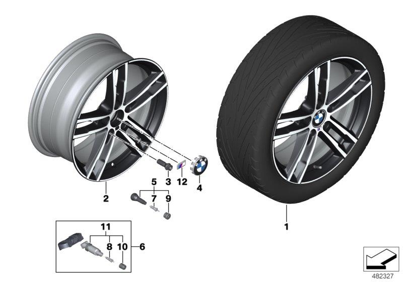 Diagram BMW LA wheel M double-spoke 719 - 18" for your BMW M240iX  