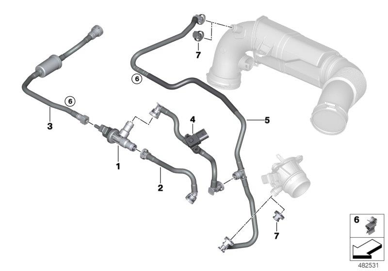 Diagram Fuel tank breather valve for your 2018 BMW X2  28i 