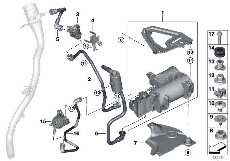 Diagram Activated Charcoal Filter/FUEL VENTILAT for your MINI