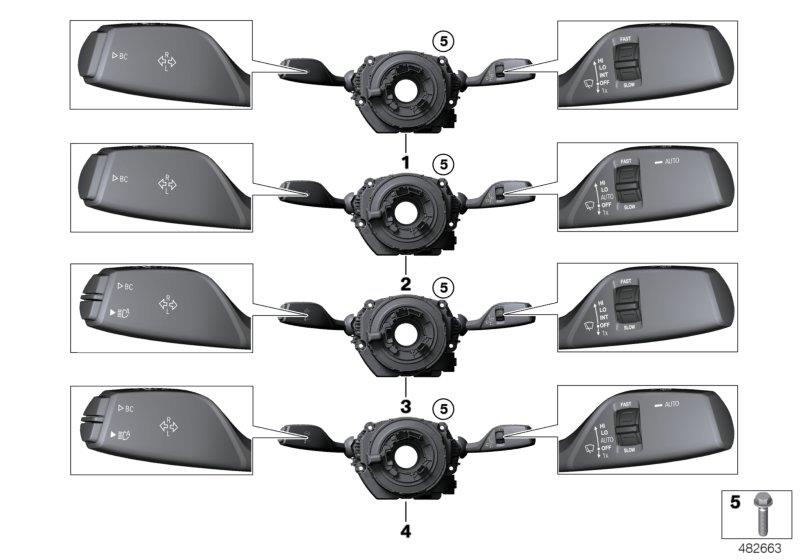 Diagram Switch unit steering column for your BMW