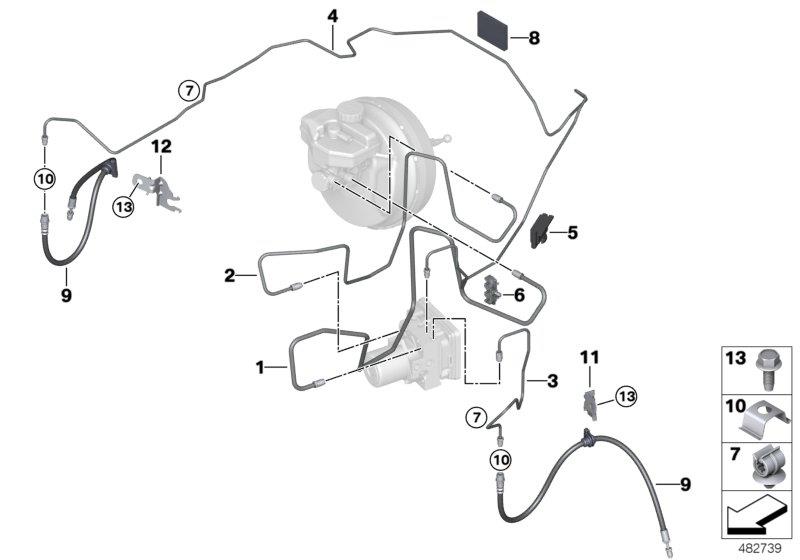 Diagram Brake pipe, front for your 2024 BMW 228iX   