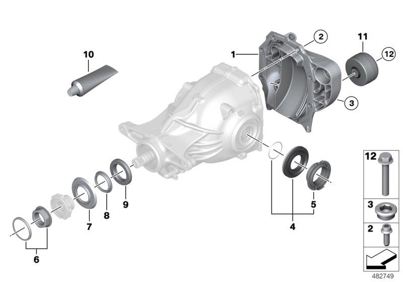 Diagram Rear differential single parts - 215LWS for your 1975 BMW 530i   