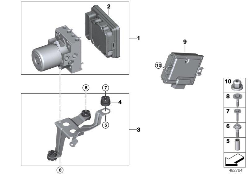 Diagram Hydro unit DSC/control unit/fastening for your BMW