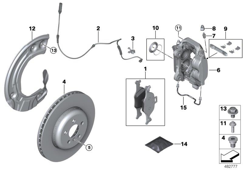 Diagram Front brake pad wear sensor for your BMW