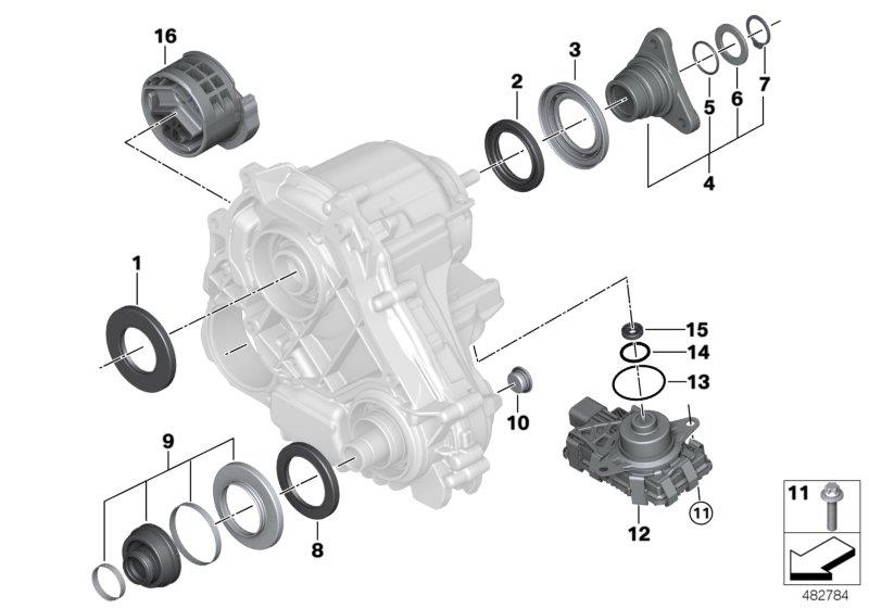 Diagram Transfer case single parts ATC 13 for your 2018 BMW X2 28iX  