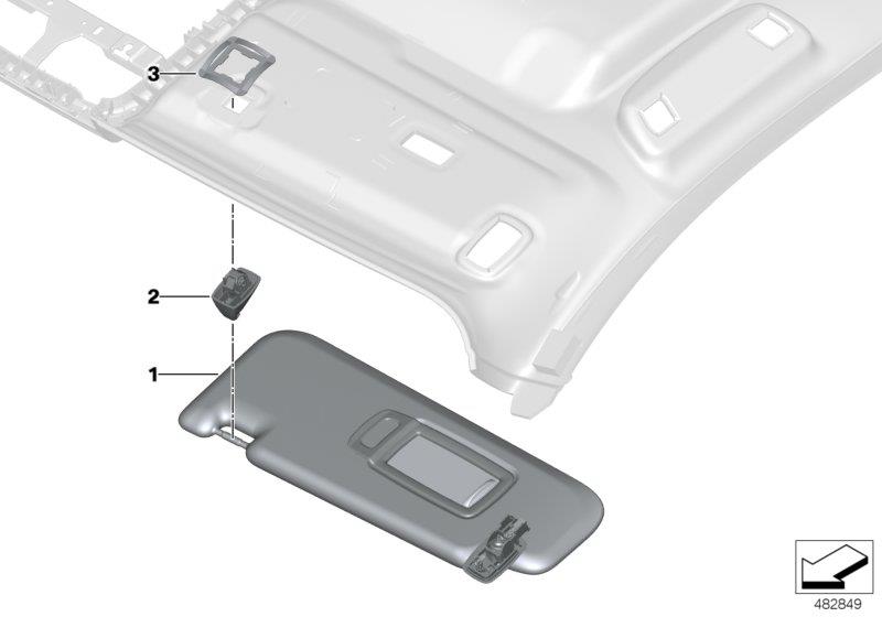 Diagram Sun visors for your 2012 BMW M6   