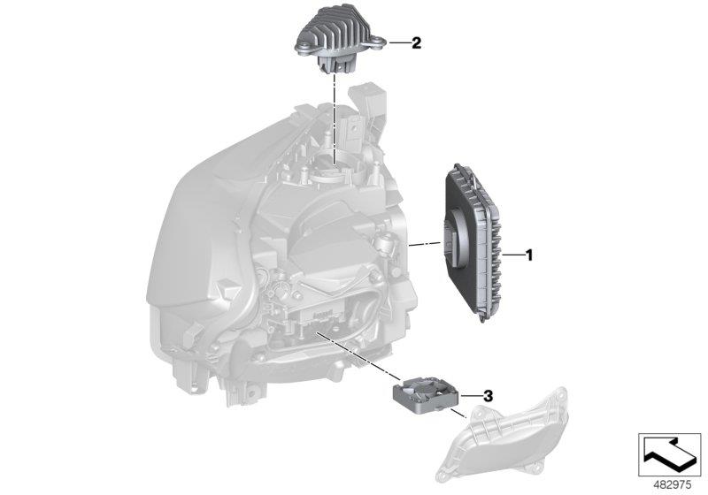 Diagram Electronic components for headlight for your BMW