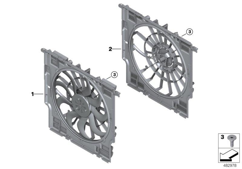 Diagram Fan housing with fan for your 2023 BMW 530e Sedan  