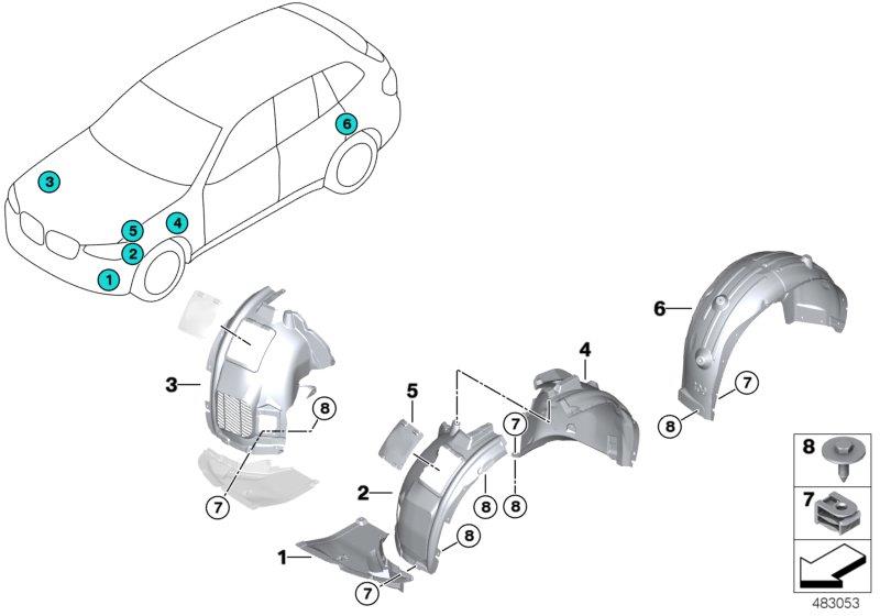 Diagram Wheelarch trim for your 2017 BMW X3   