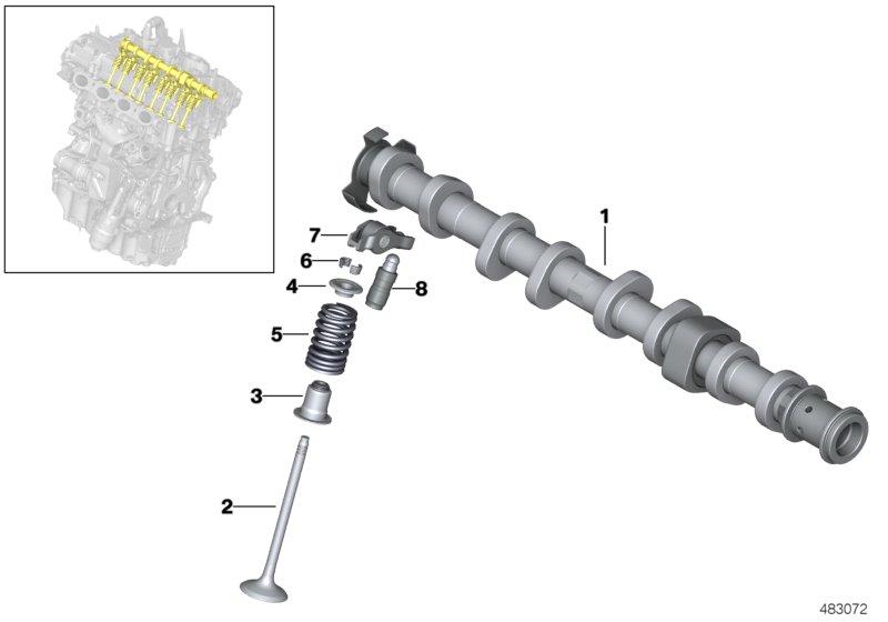 Diagram Valve timing gear, camshaft, outlet for your BMW