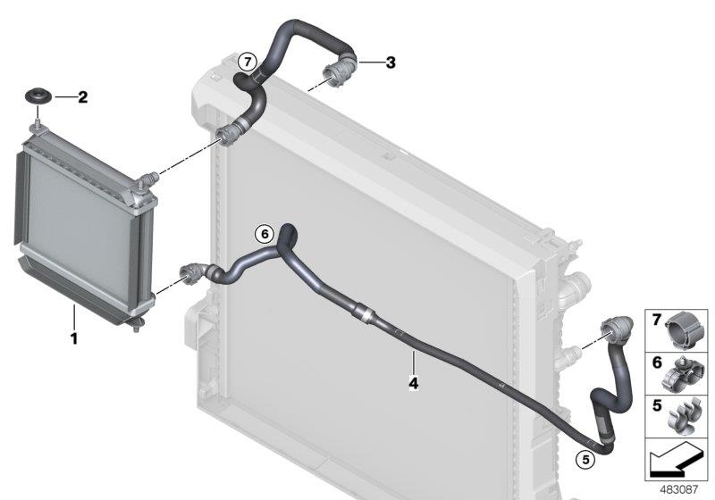 Diagram remote radiator for your BMW