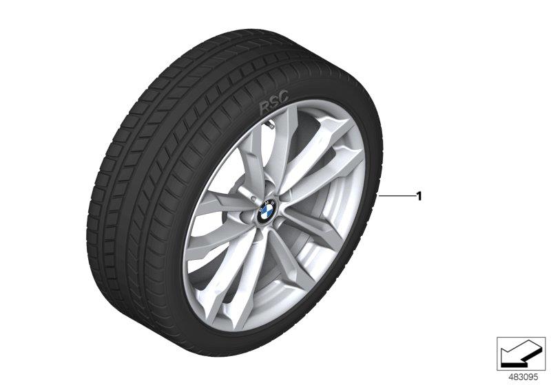 Diagram Winter wheel with tire V-spoke 691 - 19" for your BMW X3  