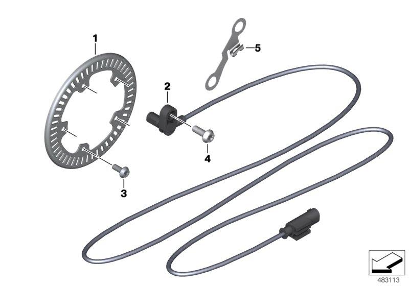 Diagram Front wheelspeed sensor for your 2014 BMW R1200R   